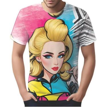 Imagem de Camiseta Camisa Tshirt Estampa Mu.lher Loira Pop Art Moda 2 - Enjoy Sh