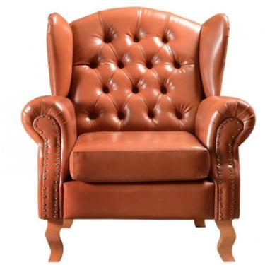 Imagem de Poltrona Imperador com Puff Chesterfiel Dom Pedro material sintético B