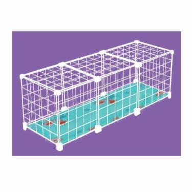 Imagem de Cercado Gaiola para Porquinho da Índia Coelho Branco 30x90cm com Fundo