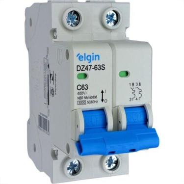 Imagem de Disjuntor Elgin ''Din'' Bipolar Dz47-63S - 63A.
