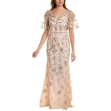 Imagem de Adrianna Papell Vestido feminino sereia bordado floral, Champanhe Multi, 46