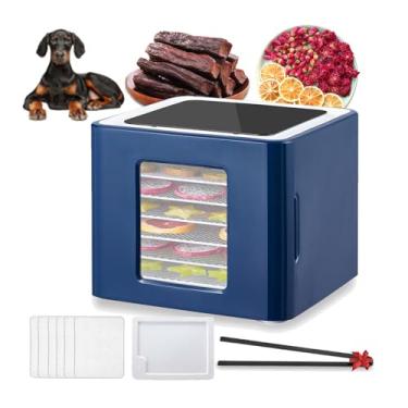 Imagem de Desidratador De AçO InoxidáVel Com Controle Digital (Temperatura Até 75°C, Temporizador Até 48 Horas), 6 Bandejas Desidratador Para Frutas E Legumes, Ventilador Traseiro Para CirculaçãO De Ar De