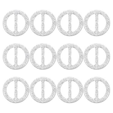 Imagem de PATIKIL Clipe de anel de cachecol, clipe de camiseta redonda de resina, cachecóis brilhantes, fecho de fivela, clipe de círculo para decoração de roupas, 1", Resina, Liga metálica.