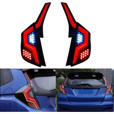Imagem de inginuity time Luzes traseiras de LED para Honda Fit Jazz 2014-2019 4 peças de animação inicial DRL indicador sequencial conjunto de lâmpada traseira preta (moke)