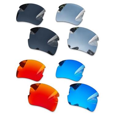 Imagem de Combine8 4 pares de lentes de reposição ploarizadas para óculos de sol Oakley Flak 2.0 XL OO9188 - preto + titânio prata + azul gelo + vermelho fogo