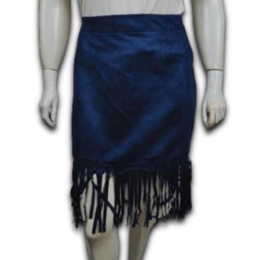 Imagem de Mini Saia Suede Plus Size Adarito Franja Laser Cintura Média com Zíper