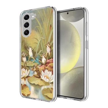Imagem de Compatível com Samsung Galaxy S24, Cottagecore Frog Musicians Soft TPU Fashion Cool Slim à prova de choque capa protetora para telefone para mulheres meninas