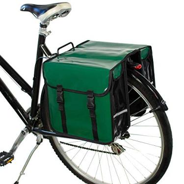 Imagem de BikyBag Classic CW – Bolsa dupla impermeável para bicicleta, cestos de bicicleta para rack traseiro, Verde floresta, One Size, Gabião duplo para bicicleta