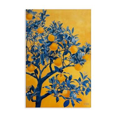 Imagem de Stupell Industries Desenho de arte de parede de limoeiro em tela laranja por RB, 50 x 76 cm
