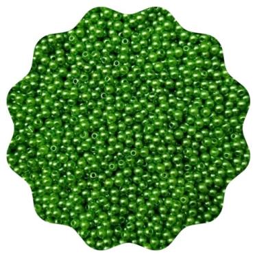 Imagem de 100g Miçanga Pérola 4mm Abs ou Leitosa Aprox 3800un Missanga Artesanato (Tradcional - Verde)