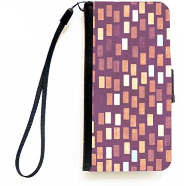 Imagem de Rikki Knight Capa carteira com aba magnética para iPhone 5c Grunge abstrata com quadrados de outono