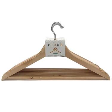 Imagem de Kit 8 Cabides de Madeira Adulto 360 Para Roupas Calças - ECOA