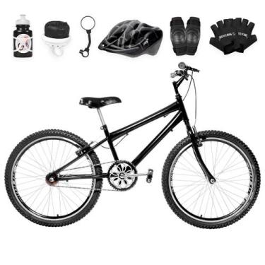 Imagem de Bicicleta Masculina Aro 24 Aero + Kit Proteção Sem Marcha Freio V-brak