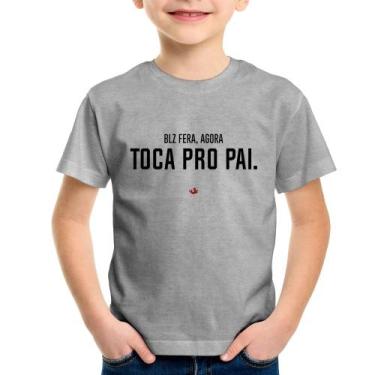 Imagem de Camiseta Infantil Toca pro pai - Foca na Moda, Cinza, 8