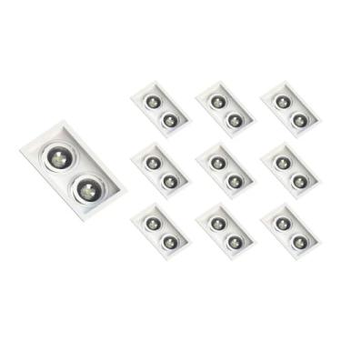 Imagem de 10 Spots de Embutir Recuado Save Energy para 2 Lâmpadas Par 20 E27 Bivolt Branco