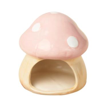 Imagem de WeiLaiKeQi Hamster de cogumelo de cerâmica Hamster Hamster Hamster, Hamster Supplies Cama de hamster de porquinhos de cobai para acessórios de chinchila,