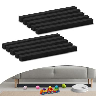 Imagem de 10 bloqueadores de sofá, bloqueador sob a cama para animais de estimação, barreira de brinquedos, esponja embaixo de móveis com fita forte, impedindo que itens pequenos fiquem embaixo do sofá, fácil