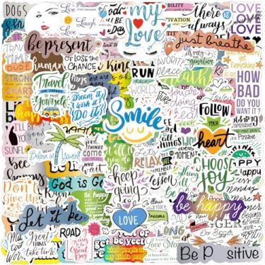 Imagem de 100 peças inspiradoras adesivos de vinil à prova d'água para garrafa de água, adesivos positivos, 100 peças, sem repetição, laptops motivacionais, computadores, guitarra, skate, celular, tablet para