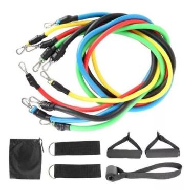 Imagem de Kit elástico extensor  power resistance band elástico - bazar do saara
