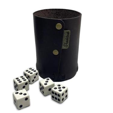 Imagem de Jogo De Dados Com Copo De Couro Bozó, General, Yahtzee - Weedstock