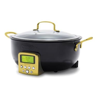 Imagem de GreenPan Elite Reserve Essential Smart Electric 6Qt Skillet Pot, Predefinições Para Sear Saute Stir Fry E Cozinhar Arroz, Peças Antiaderentes De Cerâmica Saudáveis E Laváveis Na Máquina De Lavar Lou