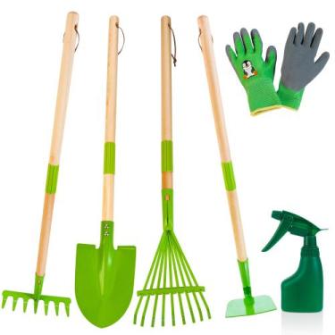 Imagem de Conjunto de ferramentas de jardinagem Amtreen Kids 6PCS com luvas, pá 