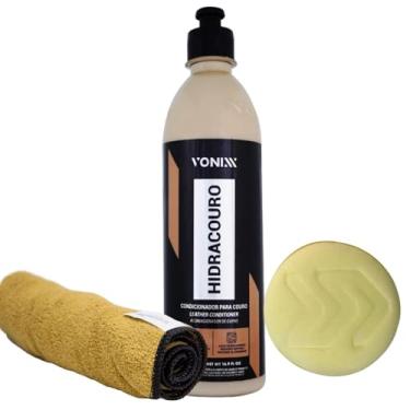 Imagem de Vonixx Hidracouro, Condicionador para Couro 500ml, com Flanela 40x40cm e Aplicador