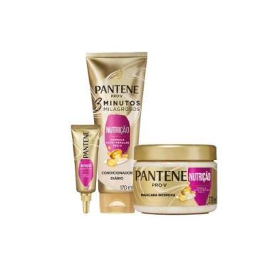 Imagem de Kit Tratamento Capilar Pantene Nutrição Ampola 45g + Condicionador Diá