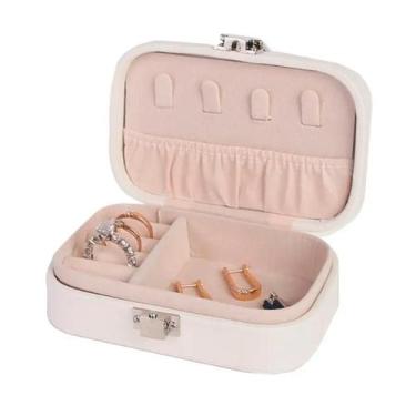 Imagem de Estojo Porta Joias Compacto para Brincos Anéis e Aliança