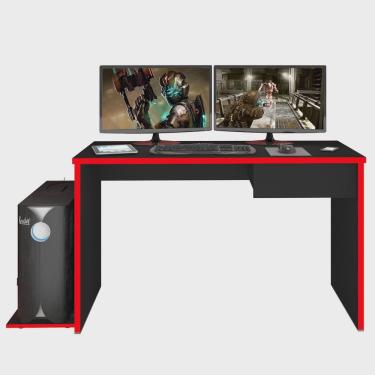 Imagem de Mesa para Computador Notebook Desk Game drx 8000 Preto/Vermelho - Leartam