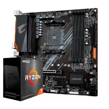 Imagem de Kit Upgrade AMD Ryzen 7 5700X / Placa Mãe Gigabyte B550M Aorus Elite