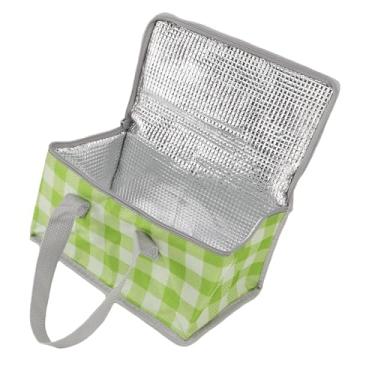 Imagem de Bolsa de Piquenique Isolada Reutilizável, Refrigerador de Praia Dobrável e Bolsa de Supermercado Isolada, Bolsa de Supermercado Com Saco Mais Fria e Isolada para Alimentos Frios (Branco amarelo)