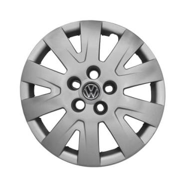 Imagem de Calota Aro 15 017CP-PTA + Emblema Alumínio VW Preto - Garagem Online G