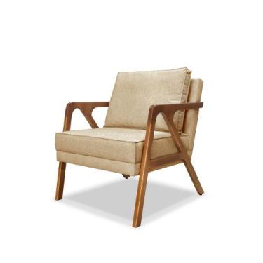 Imagem de Poltrona Mona Linho - Lucadi Home, Linho Dourado