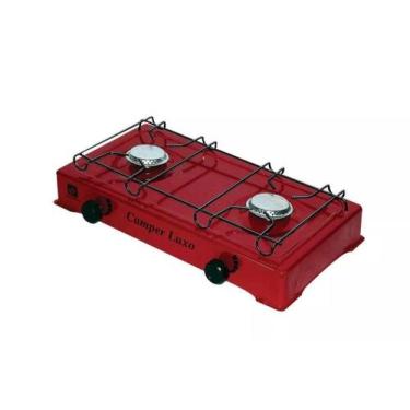 Imagem de Fogão 2 Bocas Camping Gás Camper Luxo Vermelho - Suzan