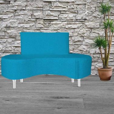 Imagem de Sofá 2 Lugares Feijão Angela Organico Pes Metal Cromados 140cm - Silve