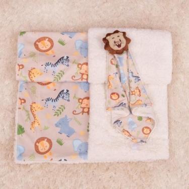 Imagem de Kit Cobertor com Naninha para Bebe com Caixa Presente - Miguel Baby, L
