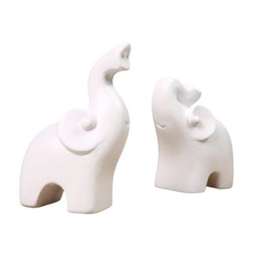 Imagem de simhoa Esculturas de elefantes 2x Coleção de ornamentos Estatuetas estátuas de animais para a sala de estar da sala de estar Bookshelf