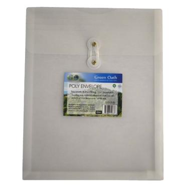 Imagem de Envelope de poliéster Green Oath, carga superior, tamanho carta, fecho de cordão de botão, pacote com 12, neve (50244-14273)