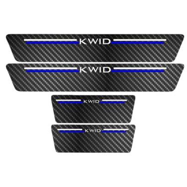 Imagem de Kit Soleira Protetora Porta Premium Blue Fibra Carbono Kwid - Jhow Ade