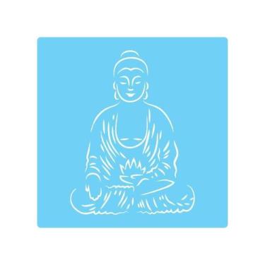 Imagem de Stencil De Parede Tamako Buda - 55 X 55Cm - Ref 407 - Stencil Tamako