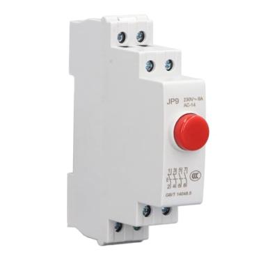 Imagem de Botão de Push do Trilho DIN AC230V 2NO 2NC Switch Button para o Contactador de Partida Magnética Controle de Linha Elétrica Jp9 (Vermelho)