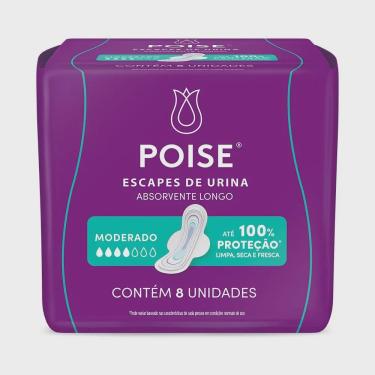 Imagem de Absorvente Longo Poise Para Escape de Urina Moderada 8 Unidades