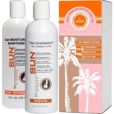 Imagem de SunSun Sun Laboratories By Giesee Tan Loção Autobronzeadora Noturna E Mantenedora - Bronzeadora Orgânica, Bronzeador Natural, Spray Prolongador, Kit Sem Sol