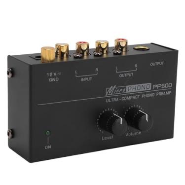 Imagem de Pré -amplificador Phono, pré -amplificador de Gramofone 1/4in Saída de Volume Independente Controle de Ouro RIAA RIAA RIATA RECANTIO (Plugue da UE)