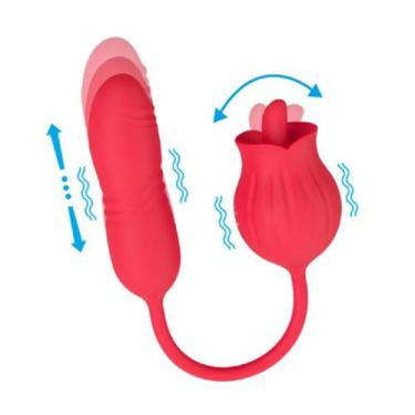 Imagem de Sugador Clitoriano Vibrador Feminino Rosa Sophie Vai e Vem - 10 Veloci