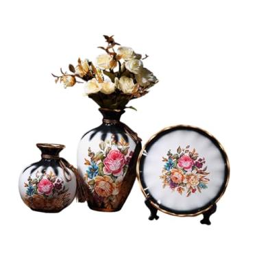 Imagem de Fenteer Conjunto de Vasos de Cerâmica para Arranjos Florais, Vaso de Porcelana, Suporte para Plantas Decorativo, Ideal para Estantes, Style a, Tamanho real