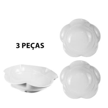 Imagem de Kit 3 Saladeiras Flower para Buffet 100% Melamina 35x14,5cm - Frigopro