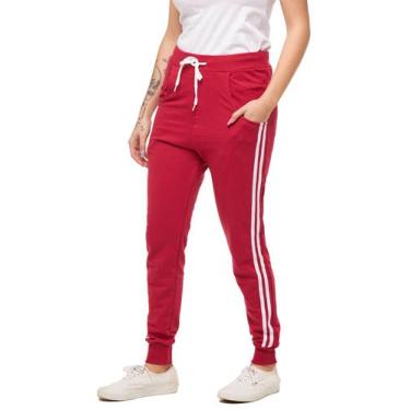 Imagem de Calça Moletom Konoa Feminina Jogger Slim M1F, PP, Vermelho, Feminino