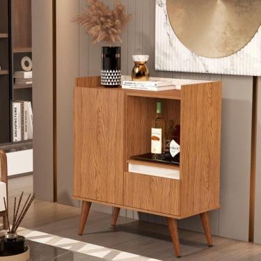 Imagem de Buffet Essenciale Pés Retro Freijó Off White